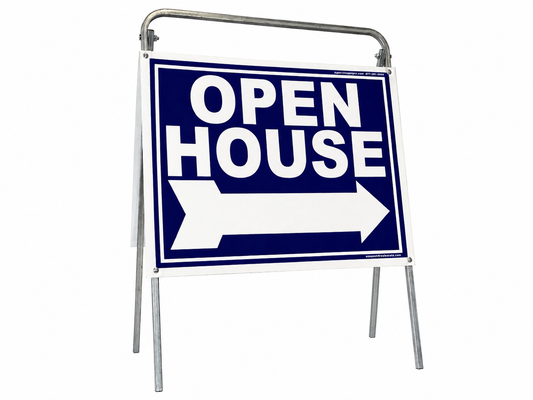 Open House Sign Metal A-Frame Kit - 5 Pack - Blue - EZee Post