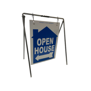 Open House Sign Metal A-Frame Kit - 5 Pack - House Graphic - Swinger - Blue