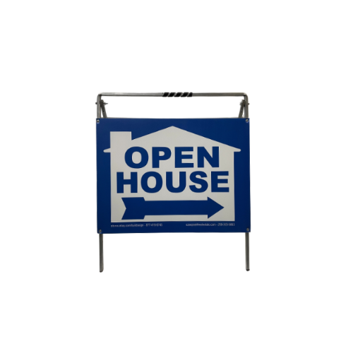 Open House Sign Metal A-Frame Kit - 5 Pack - House Graphic - Blue