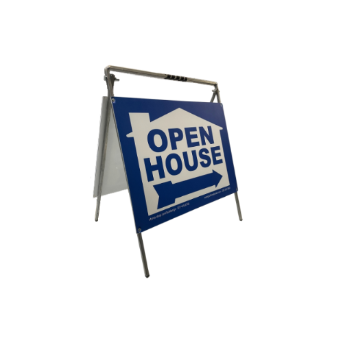 Open House Sign Metal A-Frame Kit - 5 Pack - House Graphic - Blue