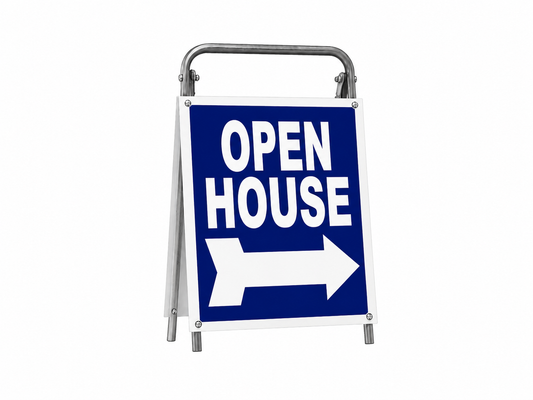 Open House Sign Metal A-Frame Kit - 5 Pack - MOD - Blue - EZee Post