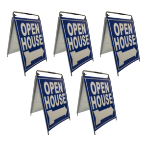 Open House Sign Metal A Frame Kit - 5 Pack - MOD - Blue