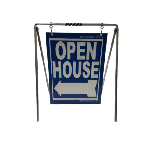 Open House Sign Metal A-Frame Kit - 5 Pack - Swinger - Blue