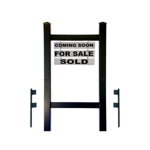 Double Post 2-Piece Real Estate Yard Sign (Riders Included) - Black