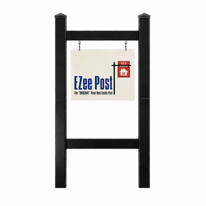 Double 2-Piece Real Estate Sign Post - Black - EZee Post
