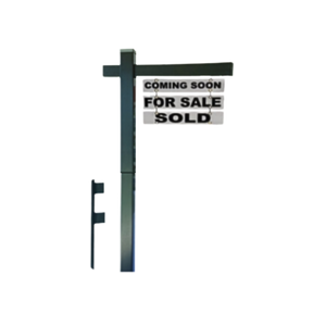 Classic 2-Piece Real Estate Yard Sign Post (Riders Included) - Black