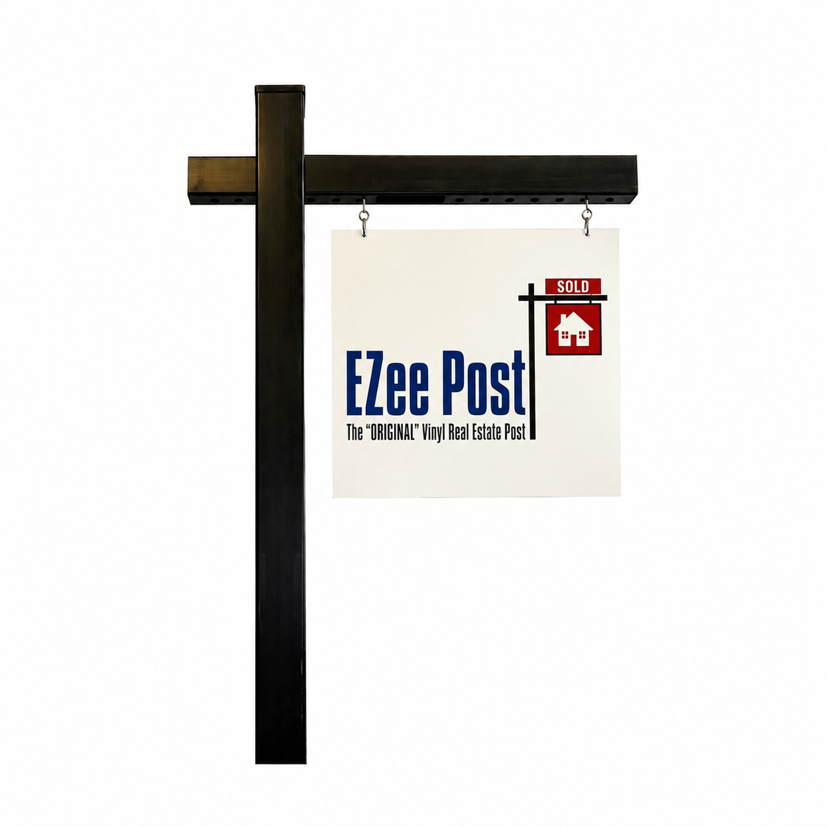 Classic 2-Piece Real Estate Sign Post - Black - EZee Post