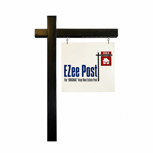 Classic 2-Piece Real Estate Sign Post - Black - EZee Post