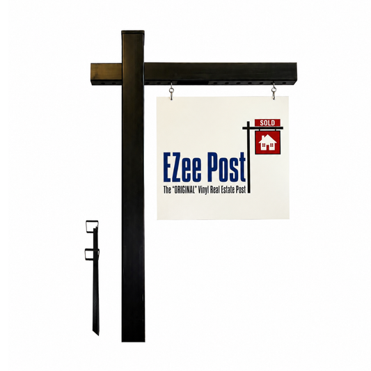 Classic 2-Piece Real Estate Sign Post - Black - EZee Post