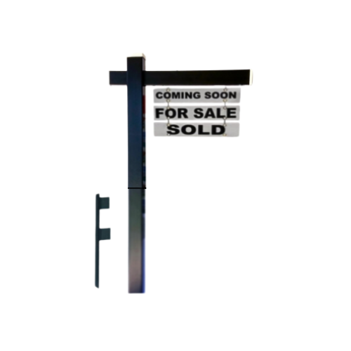 Classic 2-Piece Real Estate Yard Sign Post (Riders Included) - Black