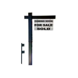 Classic 2-Piece Real Estate Yard Sign Post (Riders Included) - Black