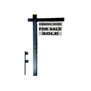Classic 2-Piece Real Estate Yard Sign Post (Riders Included) - Black