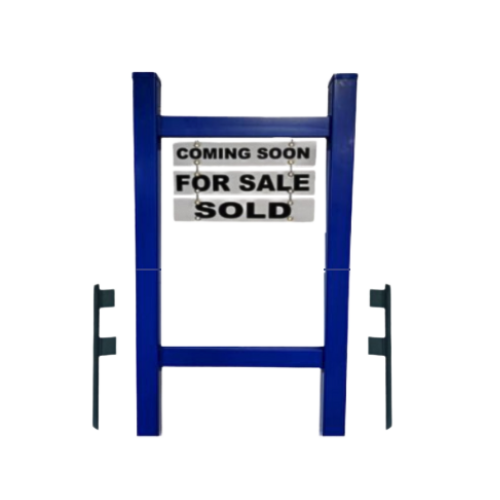 Double Post 2-Piece Real Estate Yard Sign (Riders Included) - Blue