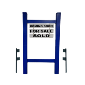 Double Post 2-Piece Real Estate Yard Sign (Riders Included) - Blue