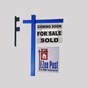 Classic Real Estate Yard Sign Post, Blue