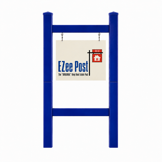 Double 2-Piece Real Estate Sign Post - Blue - EZee Post