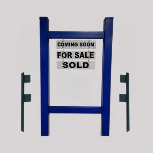 Double Post 2-Piece Real Estate Yard Sign (Riders Included) - Blue