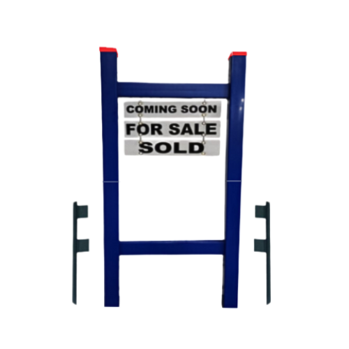 Double Post 2-Piece Real Estate Yard Sign (Riders Included) - Blue