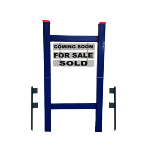 Double Post 2-Piece Real Estate Yard Sign (Riders Included) - Blue