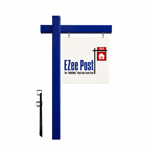 Classic 2-Piece Real Estate Sign Post - Blue - EZee Post