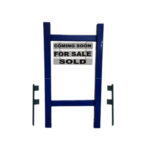 Double Post 2-Piece Real Estate Yard Sign (Riders Included) - Blue