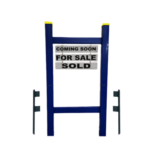 Double Post 2-Piece Real Estate Yard Sign (Riders Included) - Blue