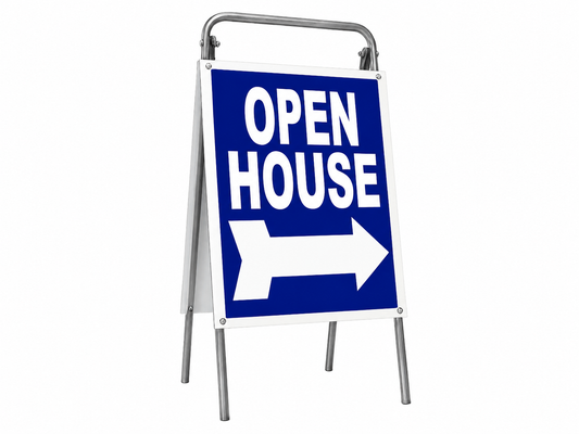 Open House Sign Metal A-Frame Kit - 5 Pack - Mini- Blue - EZee Post