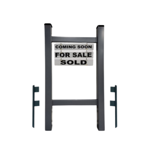 Double Post 2-Piece Real Estate Yard Sign (Riders Included) - Gray