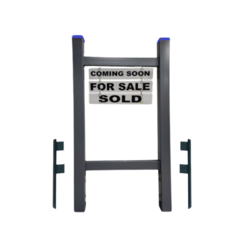 Double Post 2-Piece Real Estate Yard Sign (Riders Included) - Gray