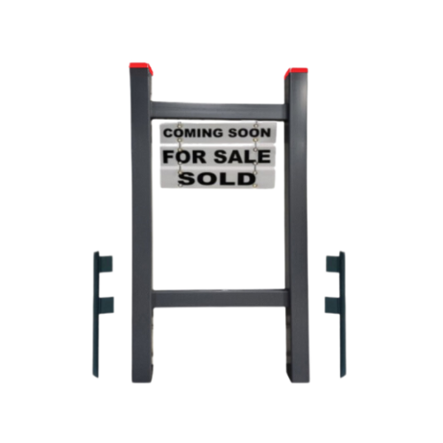 Double Post 2-Piece Real Estate Yard Sign (Riders Included) - Gray