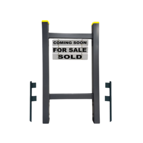 Double Post 2-Piece Real Estate Yard Sign (Riders Included) - Gray