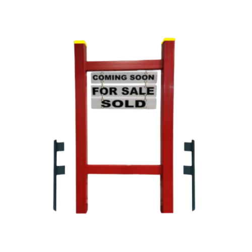Double Post 2-Piece Real Estate Yard Sign (Riders Included) - Red