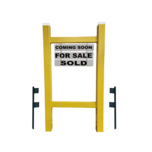 Double Post 2-Piece Real Estate Yard Sign (Riders Included) - Yellow