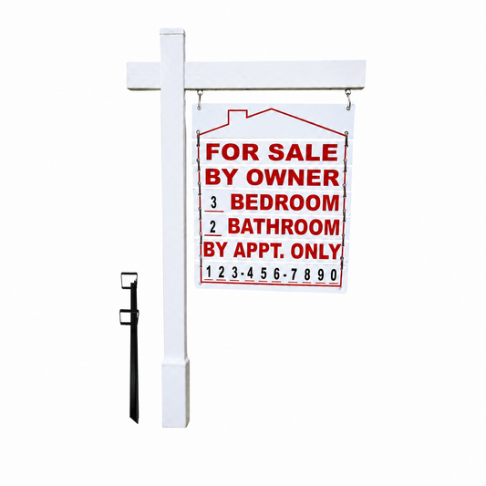 For Sale By Owner Real Estate Sign Post Kit - White