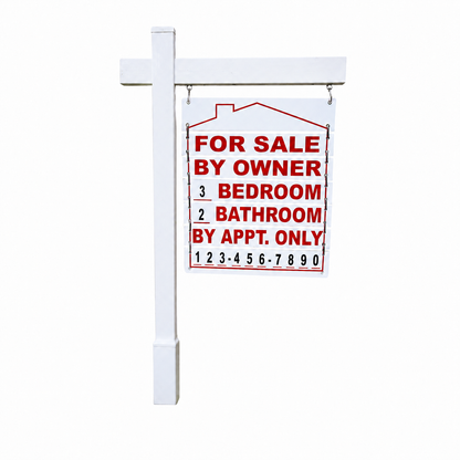 For Sale By Owner Real Estate Sign Post Kit - White