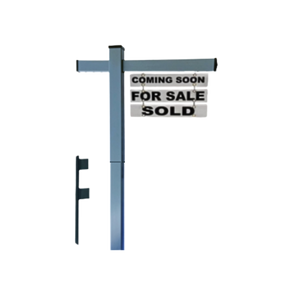 Classic 2-Piece Real Estate Yard Sign Post (Riders Included) -  Gray