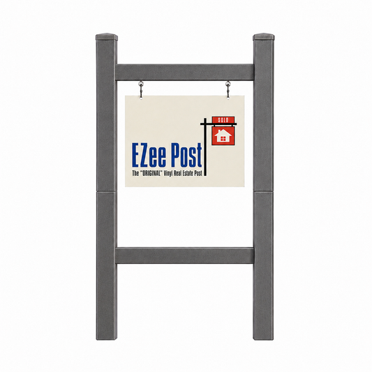 Double 2-Piece Real Estate Sign Post - Gray - EZee Post