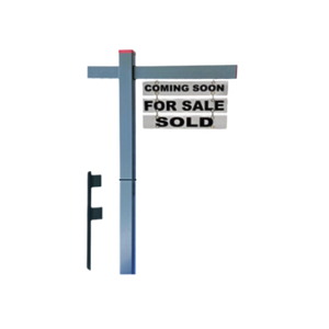 Classic 2-Piece Real Estate Yard Sign Post (Riders Included) -  Gray