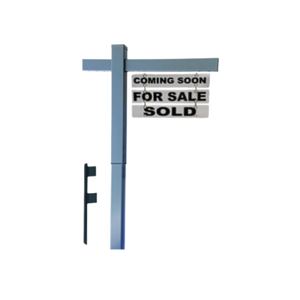 Classic 2-Piece Real Estate Yard Sign Post (Riders Included) -  Gray