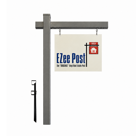 Classic 2-Piece Real Estate Sign Post - Gray - EZee Post
