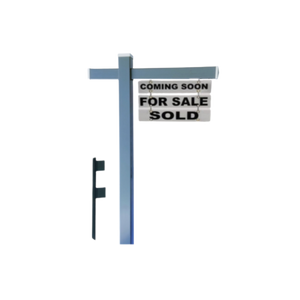 Classic 2-Piece Real Estate Yard Sign Post (Riders Included) -  Gray