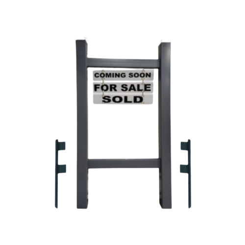 Double Post 2-Piece Real Estate Yard Sign (Riders Included) - Gray