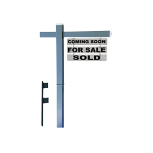 Classic 2-Piece Real Estate Yard Sign Post (Riders Included) -  Gray