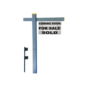 Classic 2-Piece Real Estate Yard Sign Post (Riders Included) -  Gray