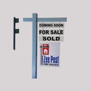 Classic Real Estate Yard Sign Post, Grey