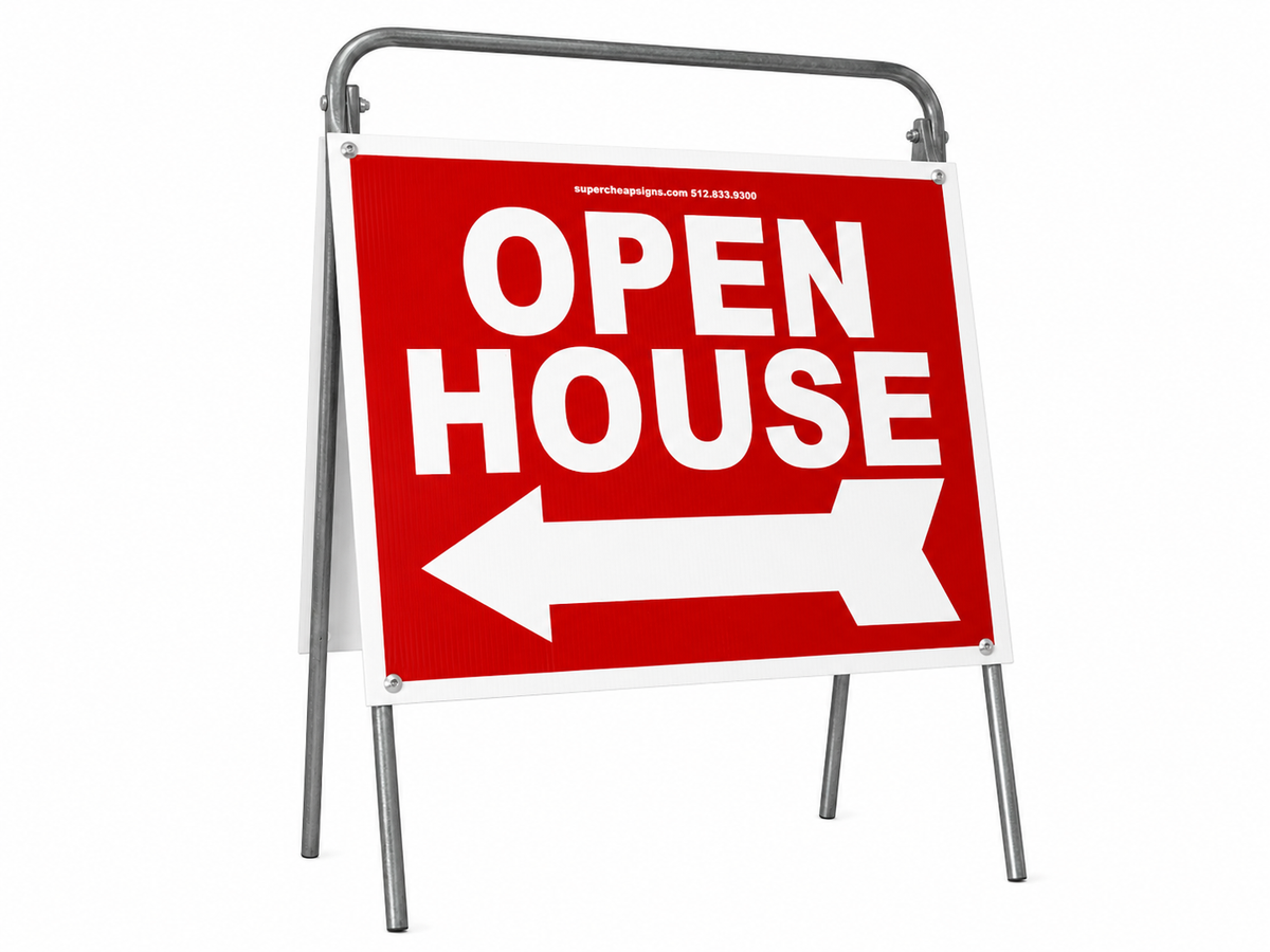 Open House Sign Metal A-Frame Kit - 5 Pack - Red - EZee Post