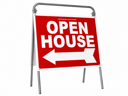 Open House Sign Metal A-Frame Kit - 5 Pack - Red - EZee Post