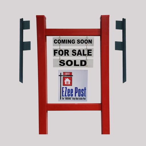 Double Eagle Real Estate Yard Sign Post, Red