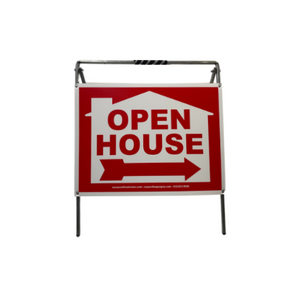 Open House Sign Metal A-Frame Kit - 5 Pack - House Graphic - Red