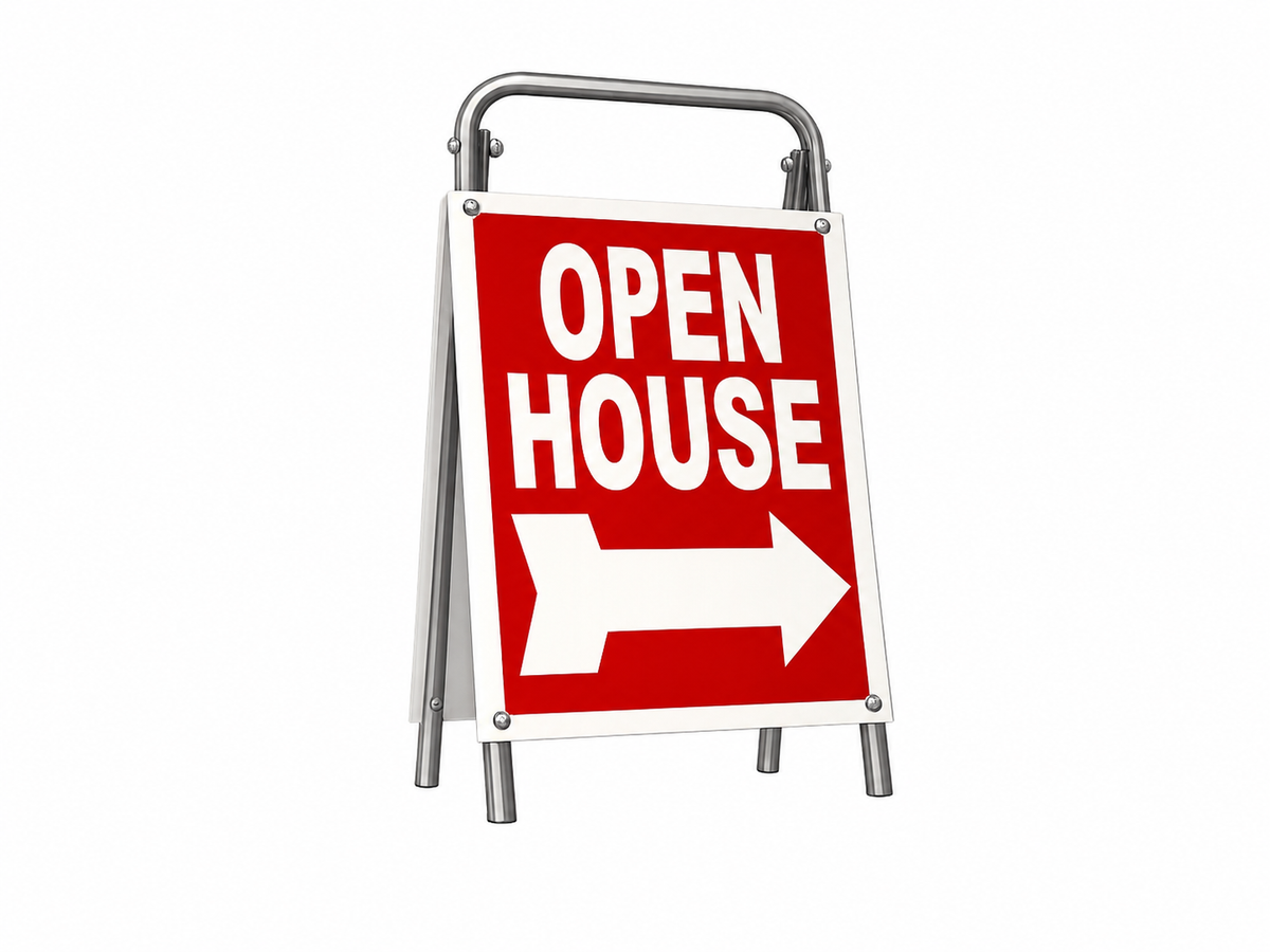 Open House Sign Metal A-Frame - 5 Pack - MOD - Red - EZee Post